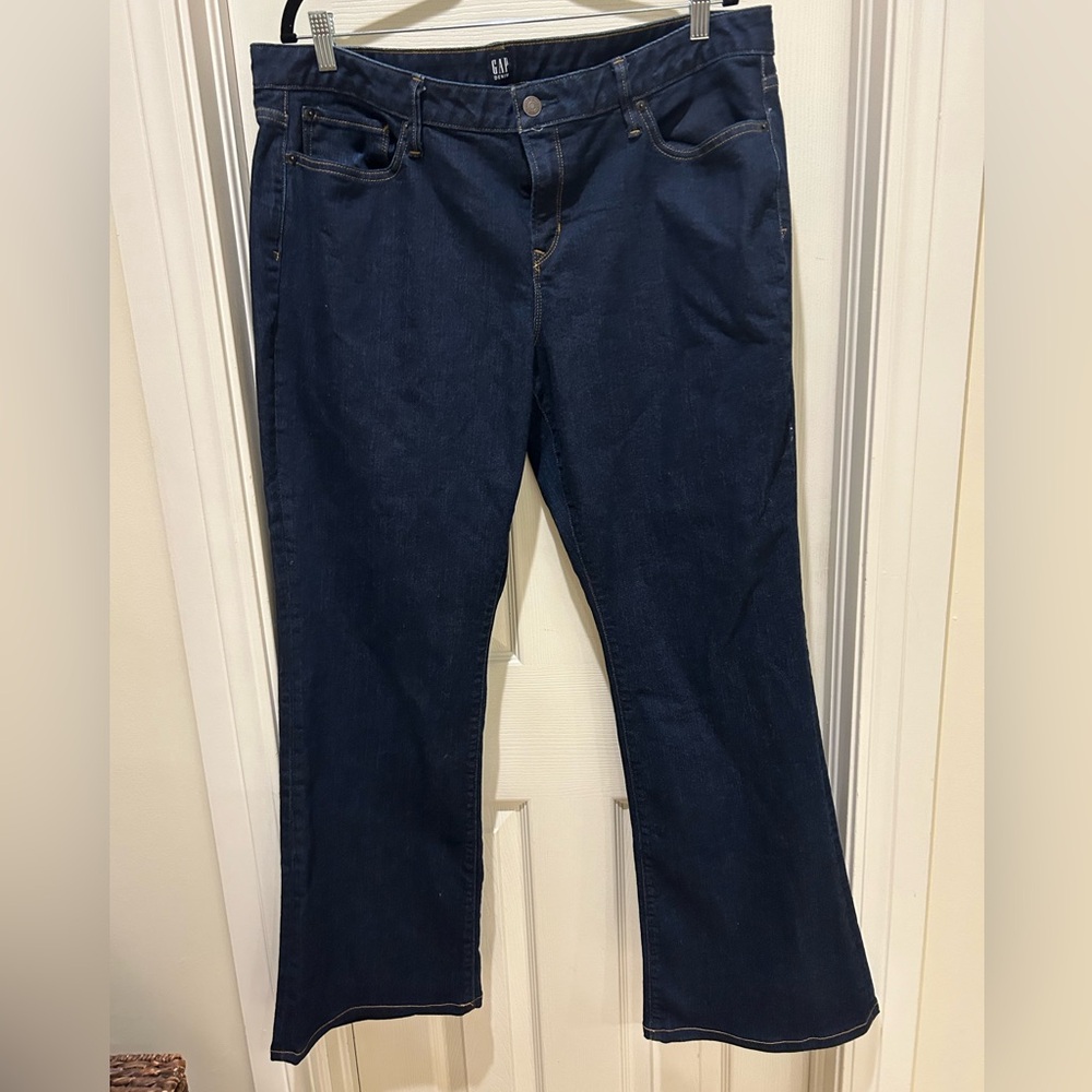 Gap size 18, dark blue flare jeans